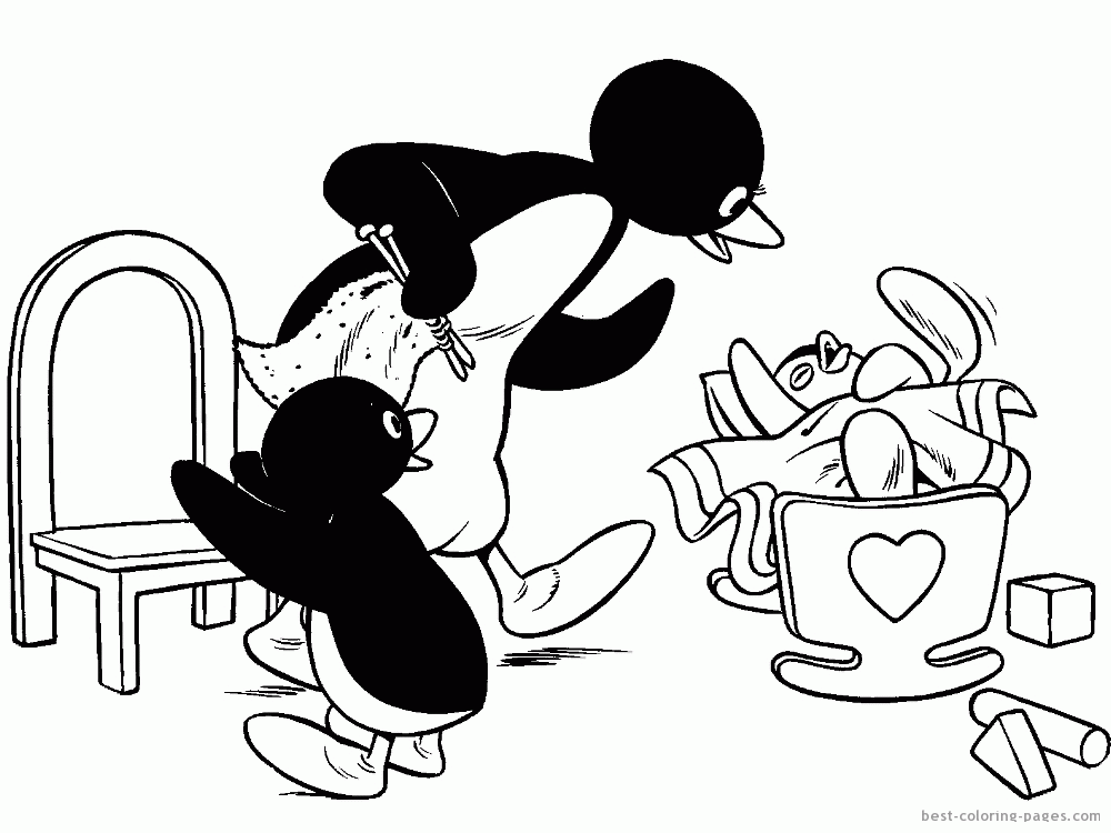 Plansa de colorat cu Pinguin 1 1